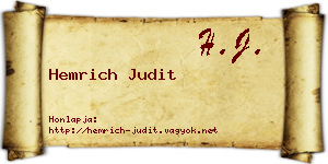 Hemrich Judit névjegykártya